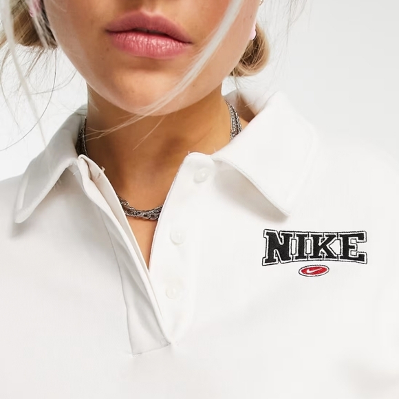 Nike Size L Phoenix Fleece Retro Crop Sweatshirt Quarter Zip Off White  ASOS - Picture 3 of 8